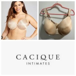 Cacique Intimates Smooth Lightly Lined Full Coverage Underwire Bra 38G Cafe‎ Tan